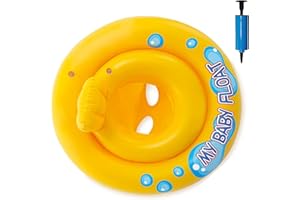 Horolas Baby Swimming Pool Floats, Toddler Swimming Float Baby Inflatable Swim Seat Trainer Seat Infant Float Swim Ring with Manual Pump Baby Floats for Swimming 0 12 Months