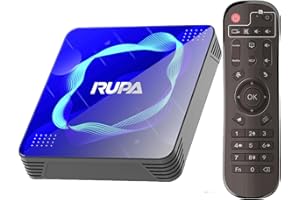 RUPA Android TV Box 11.0, 2025 Neueste Smart TV Box 4GB RAM 32GB ROM Amlogic S905W2 Media Box Unterstützung 2.4G/5.8G WiFi BT5.0 HDMI 3.0 100M 3D 4K HD TV Box mit Fernbedienung