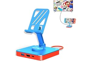 GKEAPZA TV Docking Station für Switch, Portable 4 in 1 USB C Hub mit Telefonständer HDMI 2.0 4K @ 60Hz PD 100W Charging Port USB 2.0 480Mbps Replacement Charging Dock für Switch OLED Aluminiumlegierun