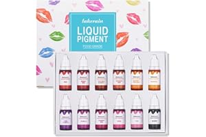 BEAUTY SEARCHER 12 Colors Liquid Pigment Set, DIY Lip Gloss and Lipstick Liquid Coloring Colorant Dye for DIY Dying Candle Soap Lip Gloss Making Craft (B)