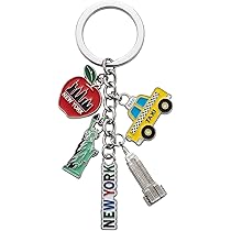 TSY TOOL MTA Metal New York City Subway Key Chain 5 Charms, Metro