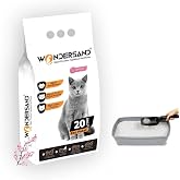 Wondersand 20 Lt Beyaz Bentonit İnce Tane JAPON KİRAZI Kokulu S&uuml;per Topaklanan Premium Kedi Kumu