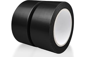 WinGluge 2 Pièces Ruban Adhésif Toilé Noir, Heavy Duty Duct Tape 27.4m x 50mm, Rubans Adhésifs en Tissu Extra Forte, Rouleau Adhesif, pour Réparations, Emballage, Fixation, Scellement
