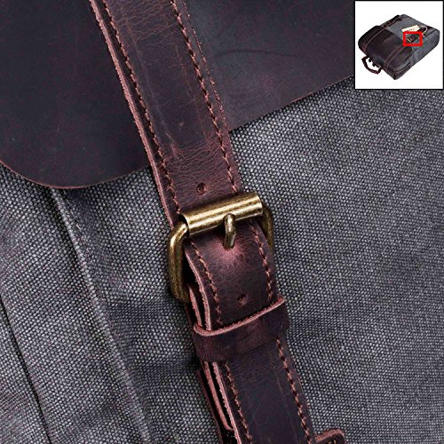 Fafada Vintage Rucksäcke Herren Damen Vintage Canvas Rucksack Retro Schulrucksack mit Der Großen Kapazität - 5
