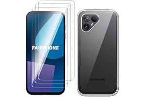 LYZXMY Hülle für Fairphone 5 5G(6.46") Transparent Handyhülle + 3 Stück Gehärtetes Glas Schutzfolie, Case Weich Silikon TPU Schutzhülle Cover 9H Härte HD Gehärtetes Glasfolie Glas