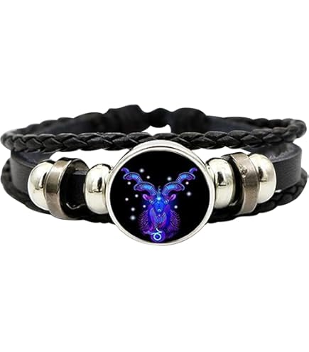 HUIANGLIYG Bracciale In Pelle Con Costellazione Zodiacale Da - Foto 6