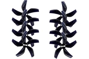Gemfan 4Pairs D51-2020 Elica a 5 pale 4,8 cm Pitch Paddles per Racing Quadcopter Drone DIY Accessorio di ricambio (nero)