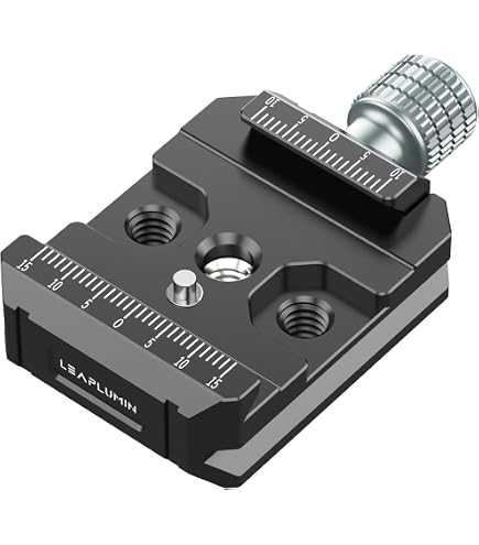 WEYLLAN AB45 Snelwisselplaatklem – Arca Swiss Compatibel, Metalen Klem, Met Adapters Voor Harris & Atlas NC Tweepoten, Zwart, Aluminiumlegering