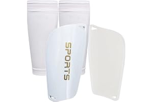 AKOFIC Protège-Tibias de Football, Enfants Jeunes Adulte Protège Tibias avec Manches élastiques, Protège-Tibias de Protection équipement de Football Légers et Respirants pour Adolescent Jeux de Football