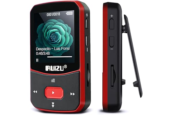 64Go Lecteur MP3 Bluetooth 5.3, Clip Mini Lecteur de Musique Portable avec enregistreur Vocal pour Le Sport, Radio FM/Podomètre, Lecture Audio aléatoire, Prise en Charge d'une Carte Micro SD de 128Go
