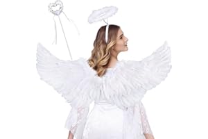 Booaee Ali Angelo, Ali Fata Ali Farfalla Bambina Costume Angelo Bianco Donna, Ali Bambina d Angelo Costume, Ali D'angelo di Piume d'Angelo Possono Essere Usati Come Costumi per Halloween, Carnevale