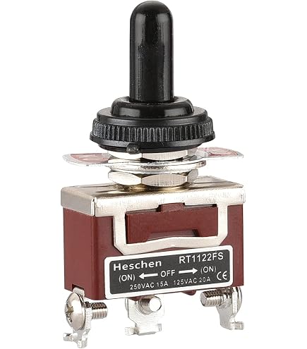 Interrupteur à Bascule Heschen Métal - SPST 15A 250V - Étanche Avec Capot