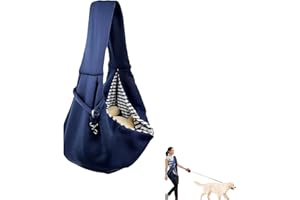DYZOXA Puppy Sling Dog Sling Dog Carry Bag Puppy Carrier Dog Slings for Small Dogs Cat Sling Pet Sling Adjustable Reversible Pet Sling Carrierfor Small Medium Dogs Hands-free Sling Cat Bag Protect(dark Blue)