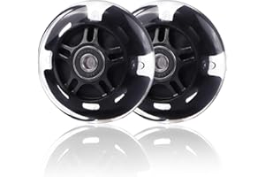 AVAKKER 2 PCS Scooter Wheels Replacement 80mm for Maxi Micro, LED Flash Rear Wheel, PU Material with ABEC-7 Bearings, Scooter Accessories, Black