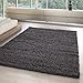 Produktbild Hochflor Shaggy Teppich Wohnzimmer 3 cm Florhöhe einfarbig Teppiche mit OKOTEX, Maße:60x110 cm, Farbe:Grau