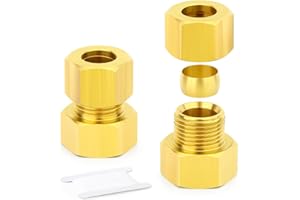 ERGAOBOY 2 pièces raccords de tuyaux à compression en laiton, diamètre extérieur du tube 6 mm x raccord droit à compression femelle 1/2" BSP