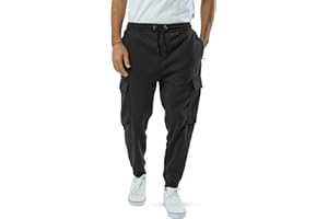 SPIRIT OF ESSEX Cargo Joggers for Men UK, Elasticated Waist Tracksuit Bottoms Men, Jogging Bottoms with Zip Pockets, Mens Trousers Activewear Perfect for Casual & Sports Activities