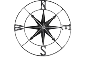 YiYa Bussola in metallo angosciata decorazione murale decorazione nautica camera da letto soggiorno giardino ufficio appeso a parete spiaggia decorazione della casa a tema