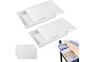 CANCYCC Lot de 2 tiroirs autocollants cachés sous le bureau - Mini boîte de rangement pour bureau - Blanc