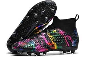 XINGHUANHUA Scarpe da Calcio Professionali Alte da Uomo per Ragazzi Scarpe da Calcetto con Tacchetti per Bambini per Sport all'aperto su Erba Sintetica