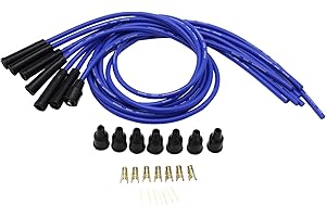 1 Set SHLPDFM Blue Sparkplug leads Silicone 8mm 1m HT Leads Universal fits for 6 Cylinder Classic Cars