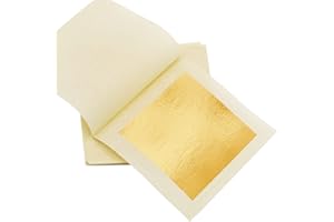 KIRIN Edible Gold Leaf Sheets, 30 Pieces 1.7''x1.7'' 24k Gold Leaf Edible for Cakes, Food, Drinks, Skin Care, Makeup, Art