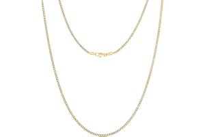 KRKC Herren Halskette, 2/3/4/5mm 14K Gold Vergoldet/Silber Farbe Edelstahl Panzerkette Cuban-Chain, Geburtstag Geschenk Nickel-frei Dünne Goldkette Silberkette für Männer Länge 45-66cm
