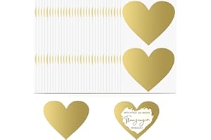 ZYDYRX 100 Pezzi 6*7cm Adesivi Gratta e Vinci Forma Cuore Gratta e Vinci Autoadesivo Adesivi Gratta e Vinci Oro Etichette Scratch Off a Forma Cuore Scrapbooking Cartoline Biglietti D'auguri Matrimoni