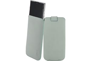 Suncase Etui Tasche kompatibel mit Samsung Galaxy S23 Ultra 5G Hülle mit ZUSÄTZLICHER Case/Schale/Bumper Lasche mit Rückzugfunktion Handytasche Ledertasche Schutzhülle in antik-türkis