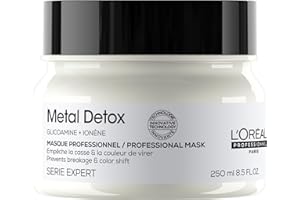 L'Oréal Professionnel, Mascarilla Metal Detox Protectora e Hidratante, para todo tipo de cabello, para Cabello Más Fuerte, Detiene la rotura, 250 ml