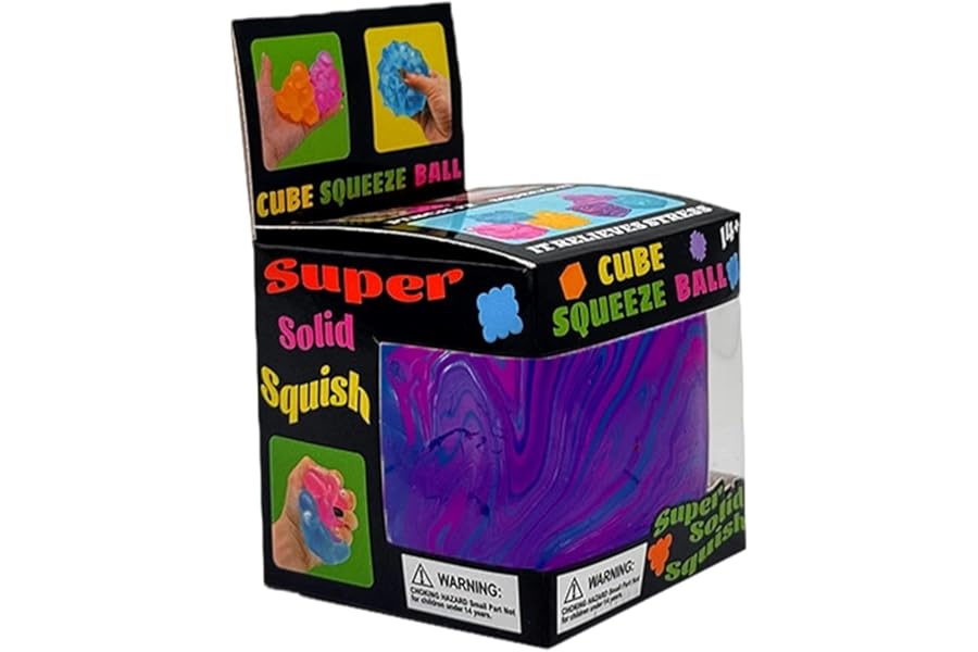 Nice Cube, Ice Cube Stress Relief Fidget Toys, Squishy Color Doh Cube Squeeze Toys for Kids Adults, Sensory Hand Exercise Stress Balls for Autism Anxiety Relief (Purple)
