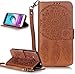 Produktbild Roreikes Schutzhülle für Samsung Galaxy J3 ( 2015) und Samsung Galaxy J3 ( 2016) Duos ‘5.0’ Zoll,, Hülle Muster Blume Strap Lanyard Wallet Cover Tasche Bunte Retro PU Leder Flip Case Handytasche Muster Schutz Hüllen im Bookstyle Handyhülle Ledertasche mit Stand Funktion Kartenfächer Magnetverschluss Magnet Etui Schale Schutzhüllen für Samsung Galaxy J3 ( 2015) und Samsung Galaxy J3 ( 2016) Duos ‘5.0’ Zoll - Braun