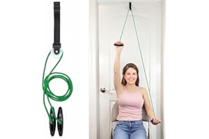 KSJEHW Sportowa linka do fizjoterapii, z uchwytami i mocowaniem, do treningu, rehabilitacji, rehabilitacji, rehabilitacji, ruchliwości ramion, MSD