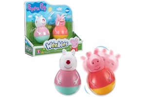 Weebles, 2 Peppa Pig Peppa & Suzy Sheep, Culbuto characters, early learning toy, toy for children aged 1 year old, WE0003