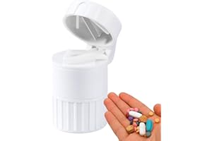 GOMICE Cortador de pastillas, triturador y cortador de pastillas,Trituradora divisora de tabletas con almacenamiento de pastillas - Trituradora divisora de tabletas, trituradora pulverizadora 4 en