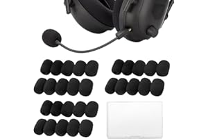 XENQITO 30 Pcs Bonnette Micro pour Micro-cravates, Mousse Micro, Mousse Micro Casque, Mini Microphone Casque Pare-brise Mousse, Pour La Salle De Classe, La Salle De Conférence, Diamètre 8mm, Noir