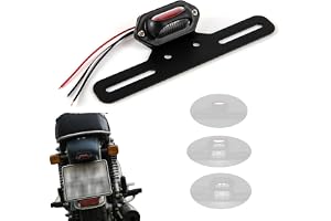 APEBAZY Bakljus för Motorcykel med Bakljusfäste Bakljus LED Bromsljus Godkänt E24 Kompatibel med Street Cruiser Chopper Cafe
