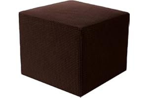 ZZDZW Copertura Sgabello Quadrato,Copri Ottomano ,Fodere Coprisgabello Fodere per Sgabello Fodera per Poggiapiedi Velluto Copri Pouf Quadrato 80x80/100x100/50x50/40 x 40 Quadrati Elasticizzato ( Color : #1