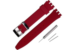 Rihahisy Silicone Rubber Watch Strap/Watch Band Replacement with Stainless steel silver buckle for Swatch