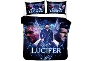 Agmdno Lucifer Bettwäsche-Sets,Bettbezug 135x200cm + Kissenbezug 80x80cm,Mikrofaser,Kinder Bettwäsche,deko Teenager Mädchen Zimmer (L04,200x200cm+80x80cmx2)