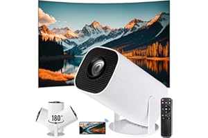 COUNTY LINE KITCHEN Mini Proiettore Portatile WiFi+BT5 HD Android11, Proiettore Soffitto Correzione automatica Direzione Verticale, Dimensione di proiezione 40~150 In Regolazione Dell'angolo Multiplo di 180°