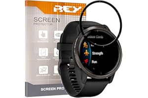 REY (2 sztuki) 3D Oraniacza Ekranu do Garmin VENU 2 45mm, Czarny, szkło hartowane folia ochronna, 3D / 4D / 5D