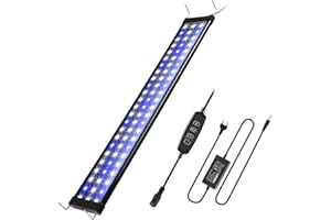 EINFEBEN Éclairage d'aquarium LED, lumière bleue blanche 20W éclairage universel pour aquarium avec support réglable pour aquariums d'eau douce de 72.5-90cm