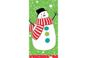 2 Packs of Caspari Paper Pocket Handbag Tissues - Christmas Pom Pom Snowmen Green
