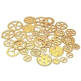 LolliBeads (TM) Antik Metall Skelett Steampunk Armbanduhr Zubehör Zahnrad Sets, Zinn, Gold-40pcs, Gold Gear40Pcs