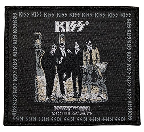 Preisvergleich Produktbild KISS Aufnäher DRESSED TO KILL Patch gewebt 10 x 9 cm