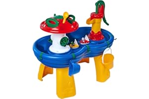 ‎AQUAPLAY AquaPlay Wassertisch - großes Outdoor-Wasserspiel (100 x 58 x 90 cm) für Kinder ab 3 Jahre, Wasserspielzeug mit Handpumpe, Schlauchanschluss, Spritzfunktion und Zubehör