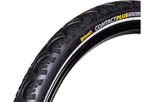 Continental Contact Plus Travel Bike Tire - E-Bike Rated, SafetyPlus Puncture Protection, All Terrain Bicycle Tire (26", 28")