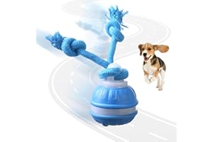 Dumgeo Interactive Dog Ball Toys, Smart Interactive Dog Toys for Boredom, Automatic Active Rolling Ball with Tail for Dogs, Motion Activated Toy Balls for Puppy Small Medium Dogs (Blue)