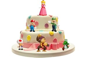 NTGFU Super Cake Toppers, 6 Pcs Bros Figures Cake Decorations Party Decorations Game Birthday Cake Topper Kid Toys Cake Decorations Birthday Party Supplies for Boys Girls Children Kids